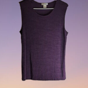 Draper's & Damon Large purple stretch sleeveless top. fall/winter work, travel.